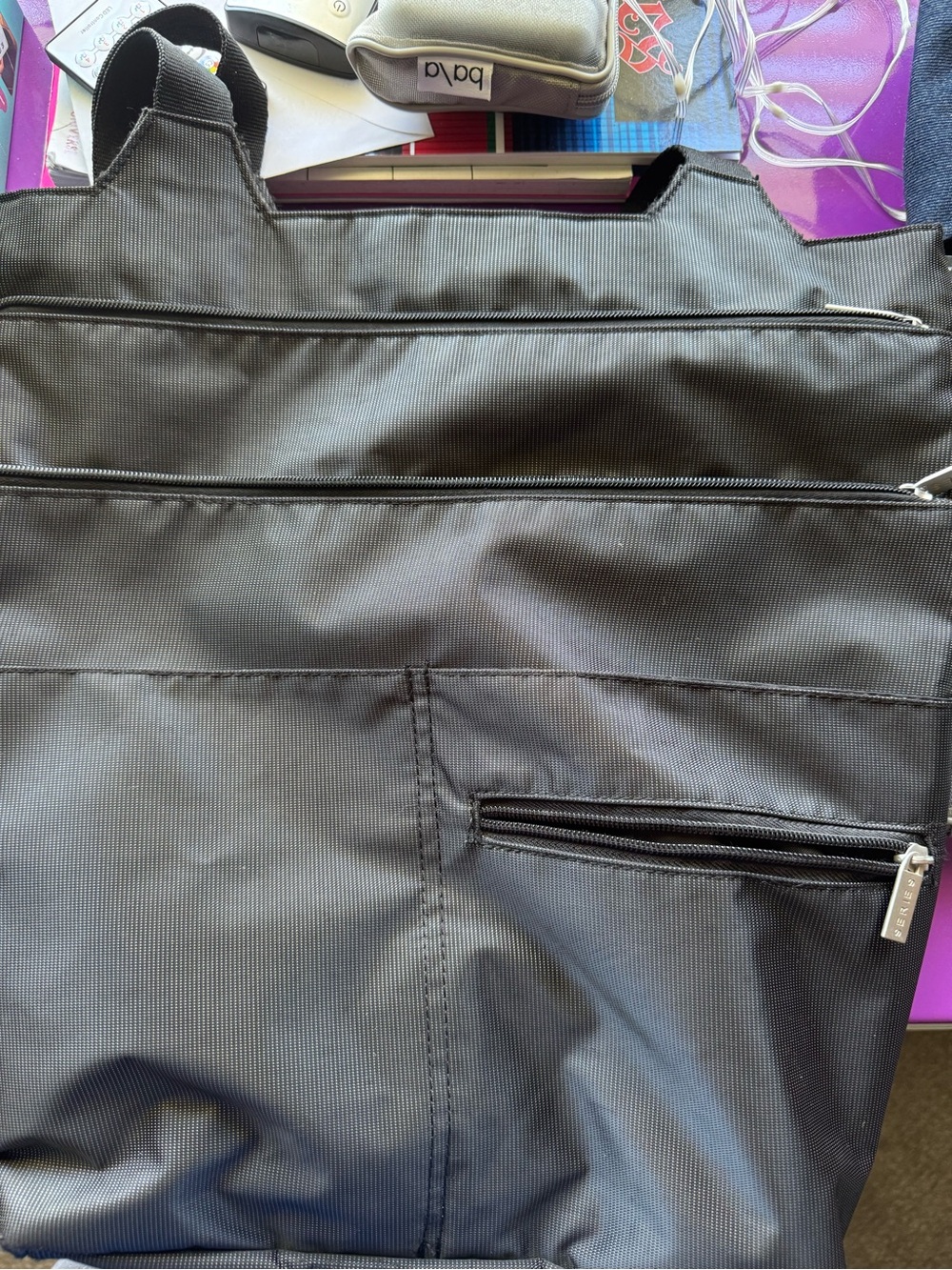 Milano Black Shoulder Bag with Zip Pockets